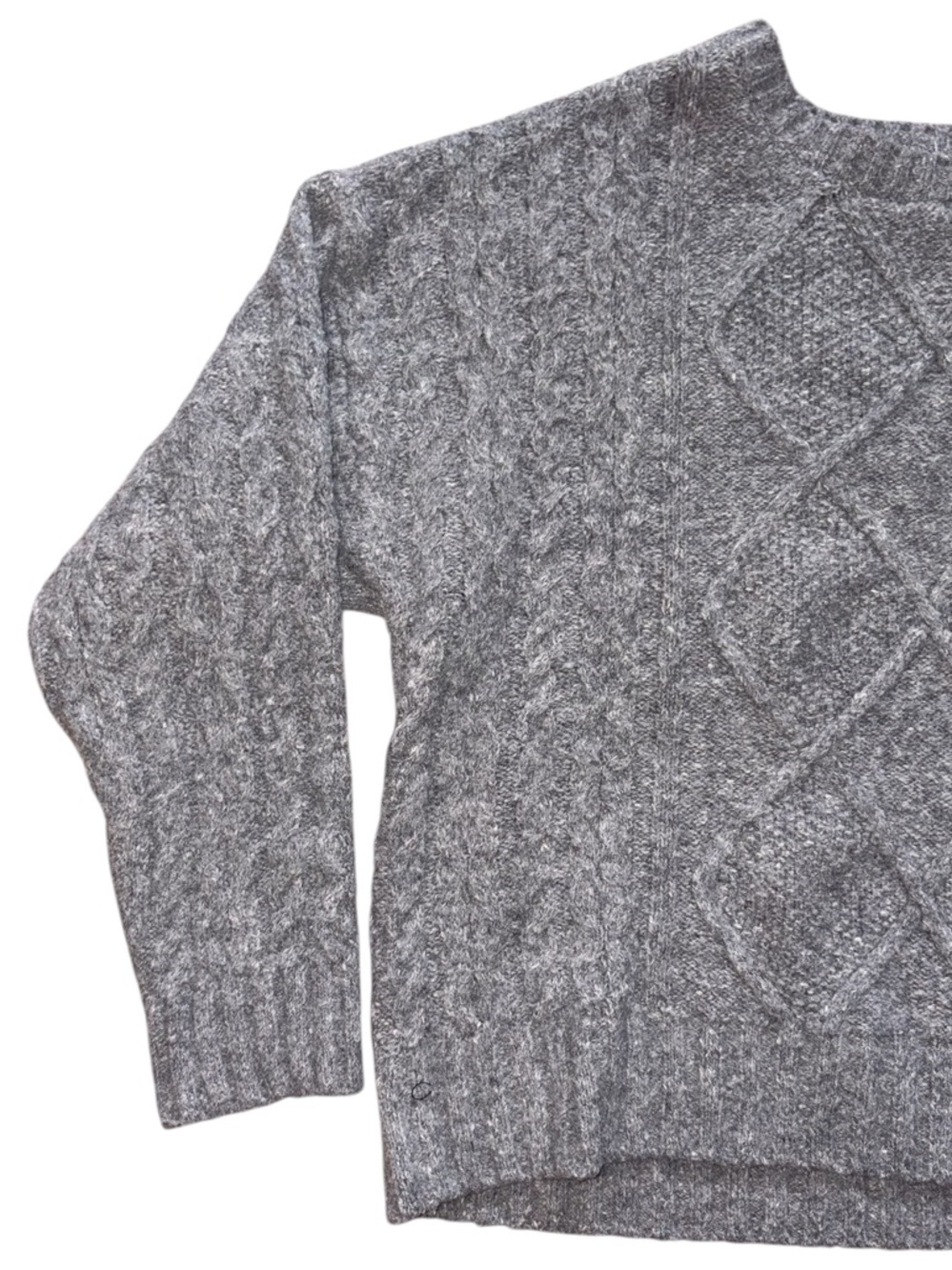 Lucky Brand Gray Cable Crewneck Sweater - Picture 3 of 7